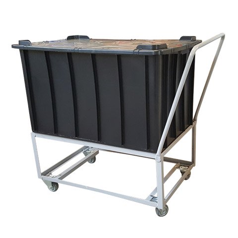 Carro Alto Transporte Com Caixa Plástica Fechada 180 Litros - Imagem 2