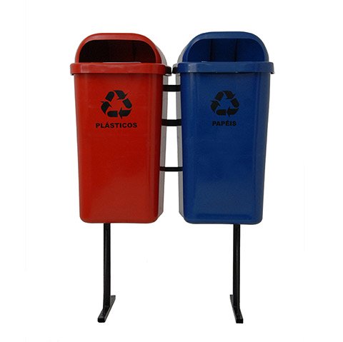 2 Papeleiras Para Coleta Seletiva 50L