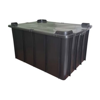 Caixa Plástica Fechada Com Tampa 130 Litros