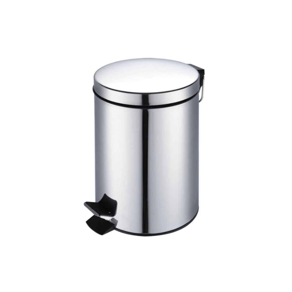 Lixeira em Aço Inox 20L com Pedal Redonda Banheiro e Cozinha