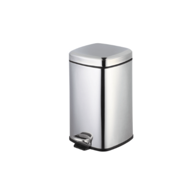 Lixeira em Aço Inox 20L com Pedal Quadrada Banheiro e Cozinha