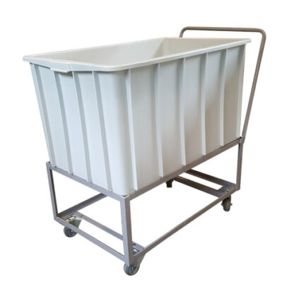 Carro Alto Transporte Com Caixa Plástica Fechada 180 Litros