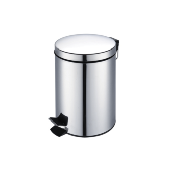 Lixeira em Aço Inox 12L com Pedal Redonda Banheiro e Cozinha