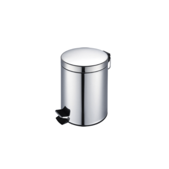 Lixeira em Aço Inox 5L com Pedal Redonda Banheiro e Cozinha