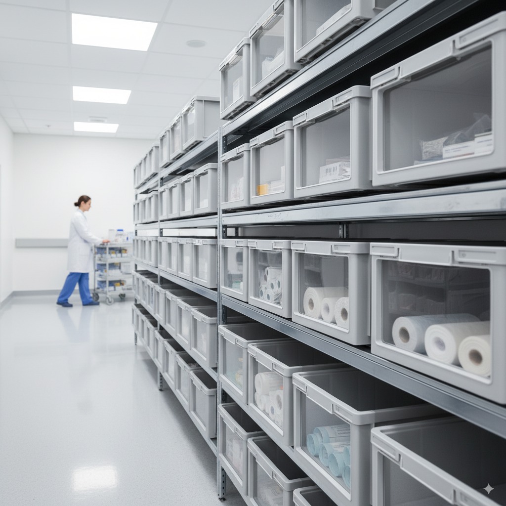 Armazene produtos hospitalares com as caixas plásticas da AtimilPlast